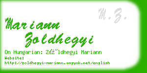 mariann zoldhegyi business card